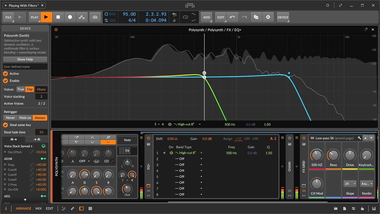 Bitwig - Low Pass Filter Shootout