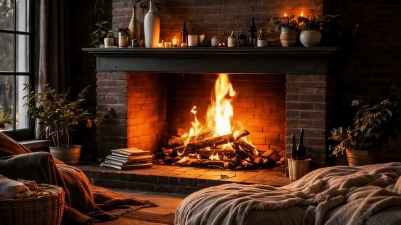 Quiet Room Fireplace Sounds 🔥 Cozy Sleep Soundscape 🕯️Nighttime Bliss 🌙Dream Reading Calm