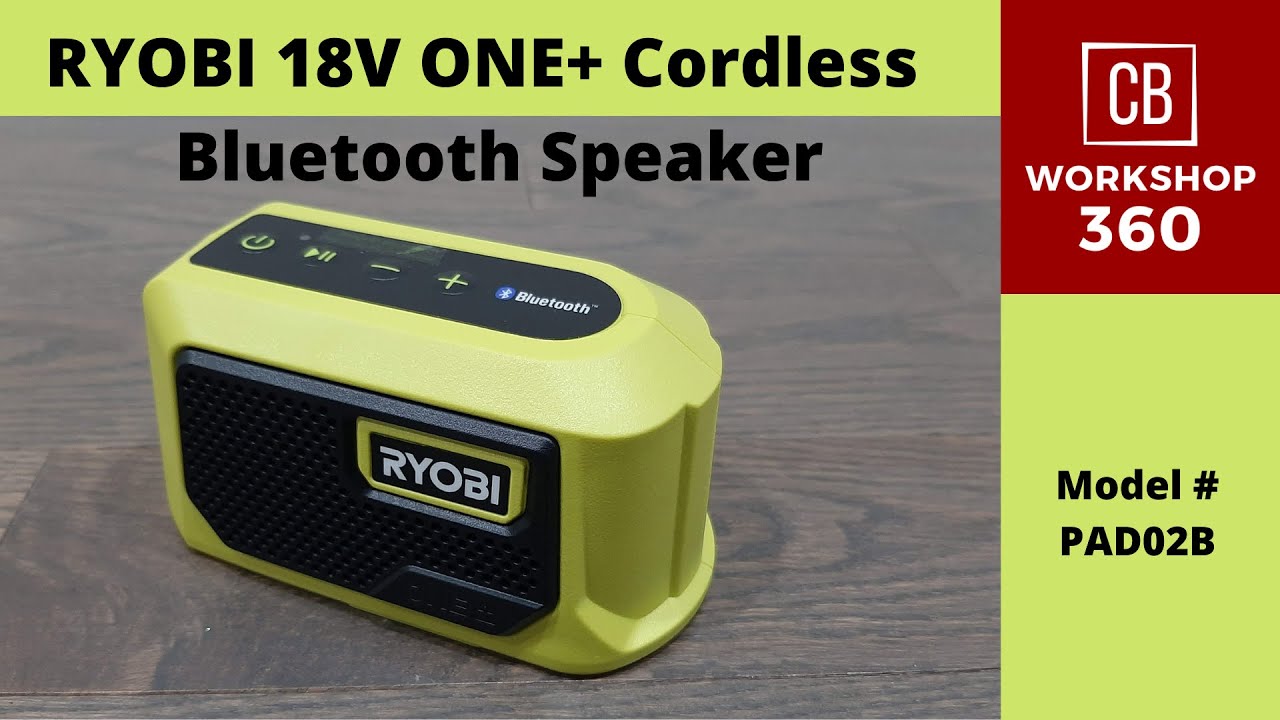 Беспроводная компактная Bluetooth-колонка RYOBI 18 В ONE+ (только инструмент), модель #PAD02B
