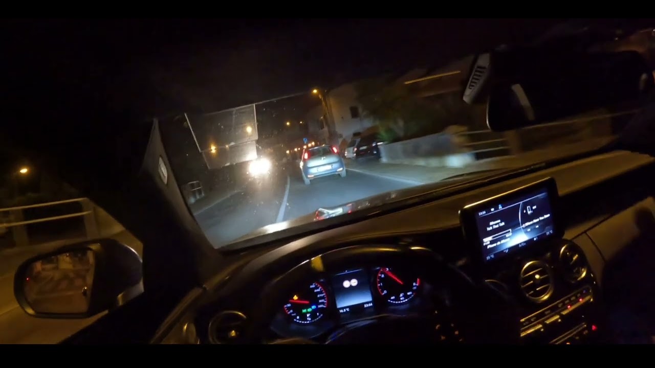 Night ride with a c63s, tcs off