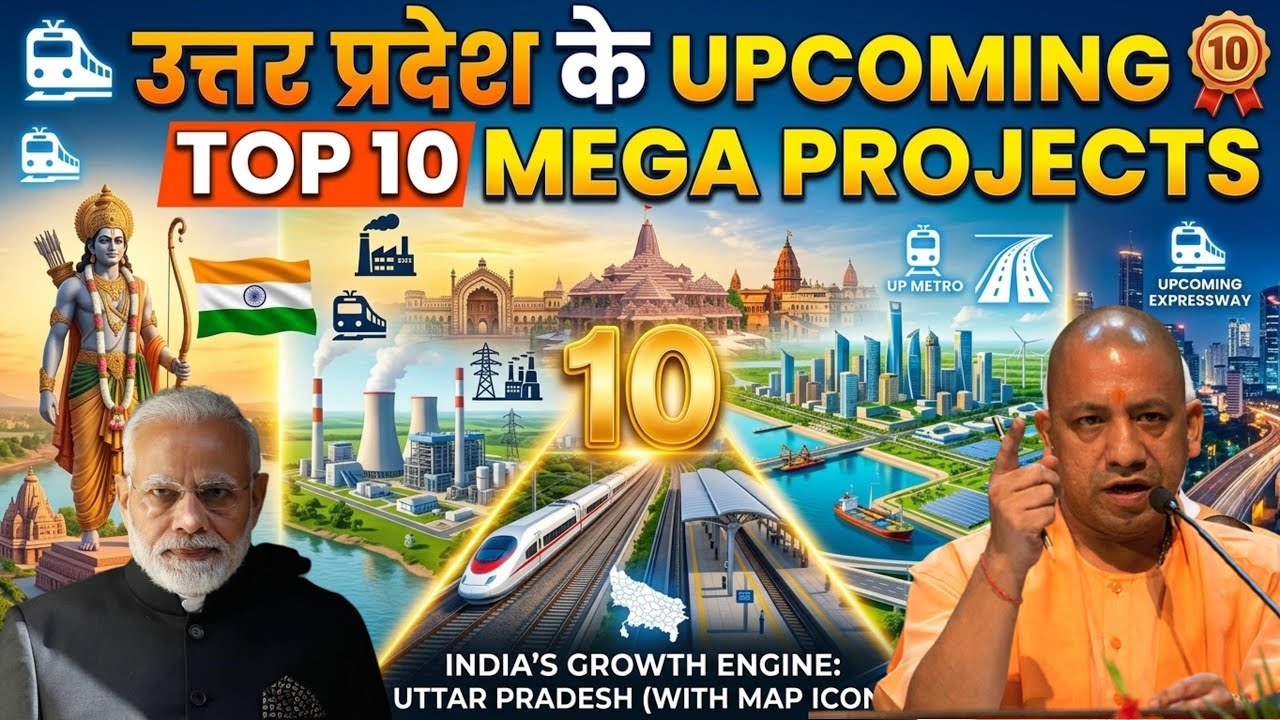 Top 10 Upcoming Mega Projects in UP 2026 | Uttar Pradesh बनेगा India का Trillion Dollar State 💰