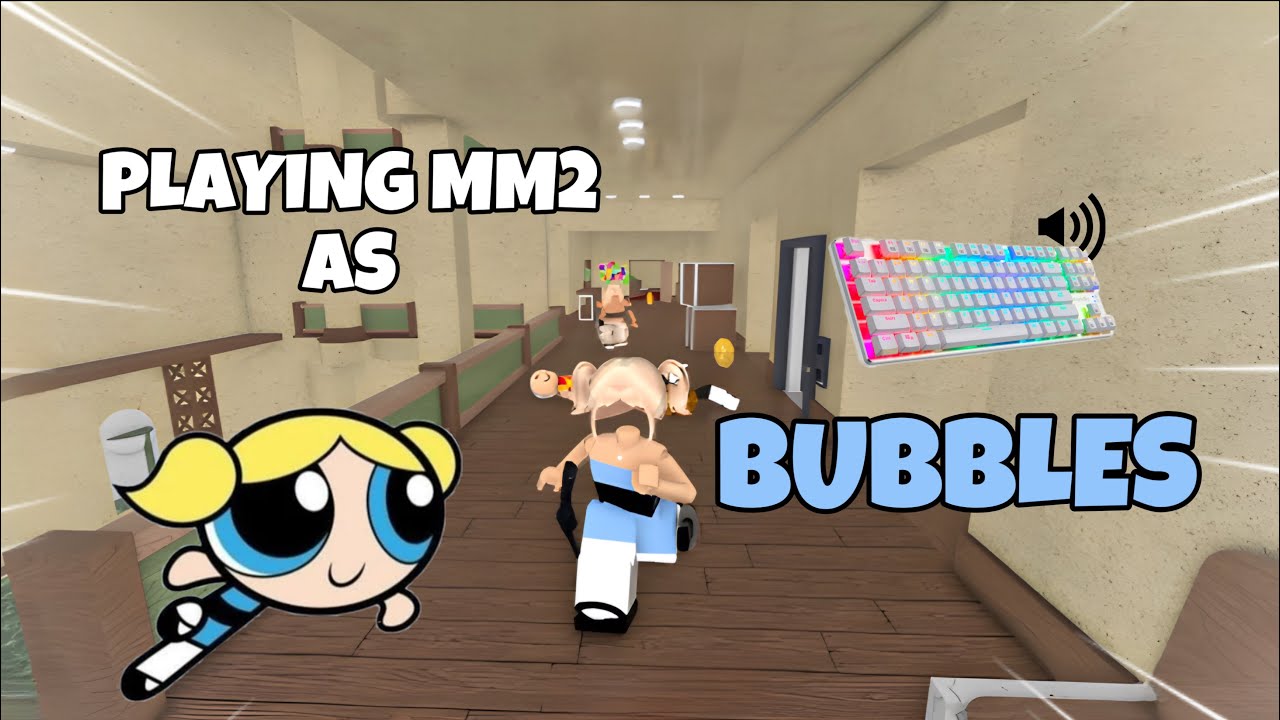 BUBBLES DESTROYS TEAMERS IN MM2 + GAMEPLAY (KEYBOARD ASMR)