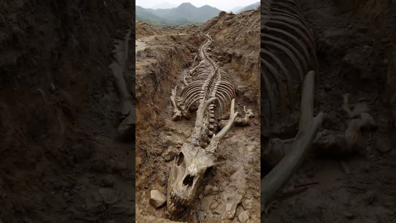 Dragon-Like Skeleton With Antlers Found in China