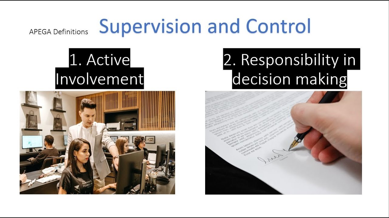 APEGA Direct Supervision and Control Definition