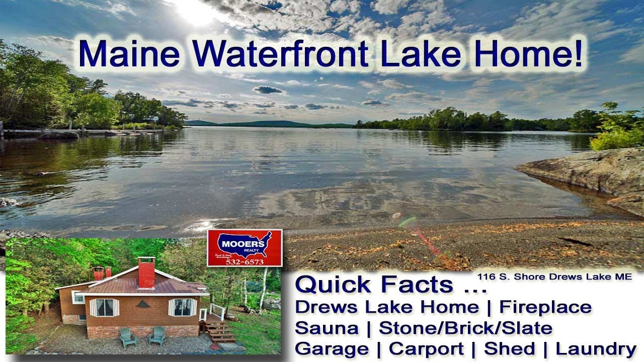 Maine Lake Home For Sale Video | 116 South Shore Drews Lake Linneus ME MOOERS REALTY 9152