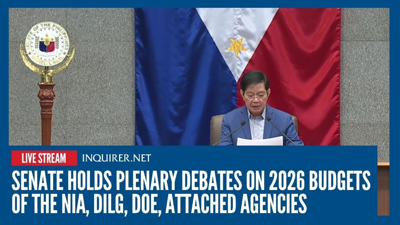 LIVE: Senate holds plenary debates on 2026 budgets of the NIA, DILG, DOE, attached agencies