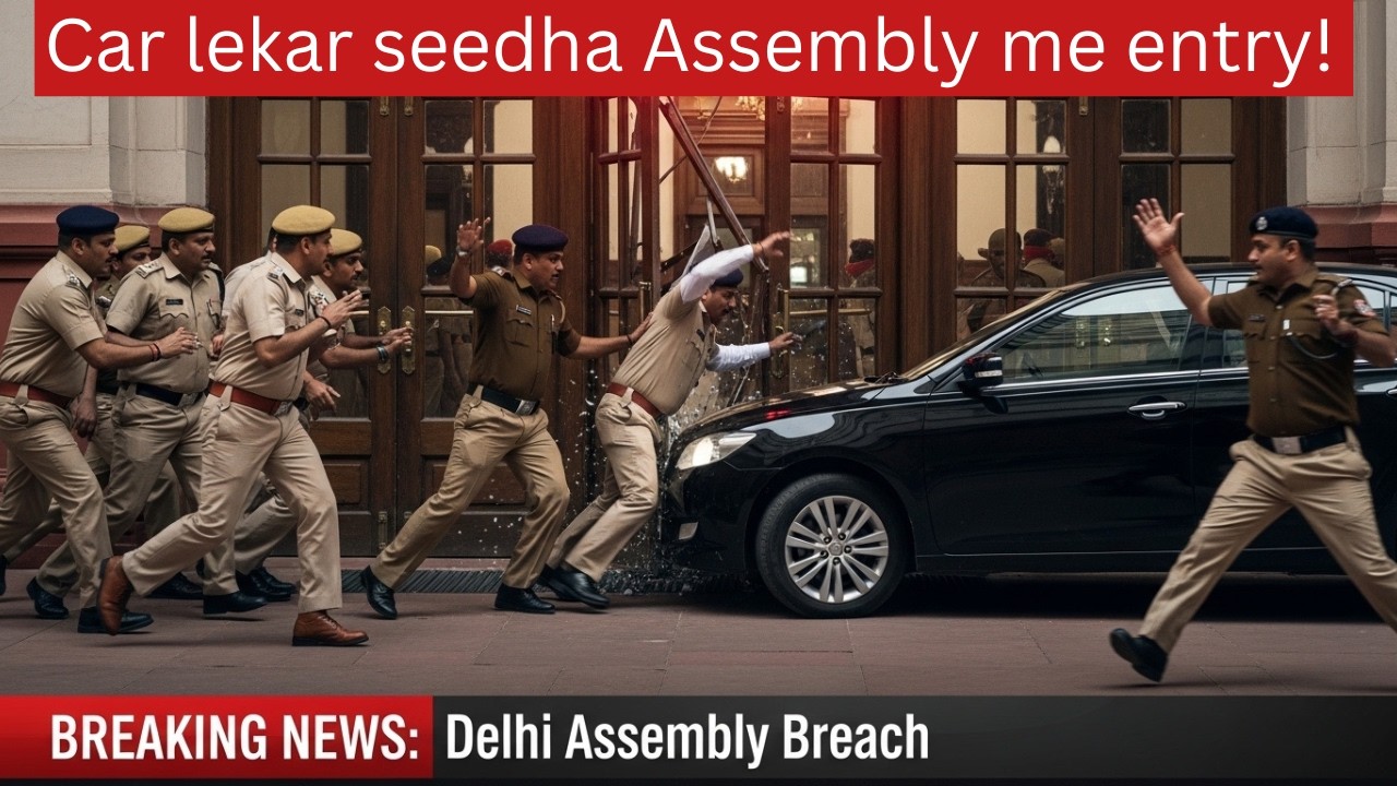 Delhi Assembly me Security Breach! 🚨 Car ghusa di andar &ndash; sach hairaan karega!