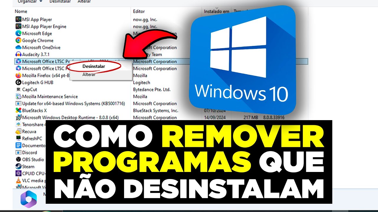 Como DESINSTALAR Programas que Não Querem Ser DESINSTALADOS No WINDOWS 10 (Atualizado 2025)