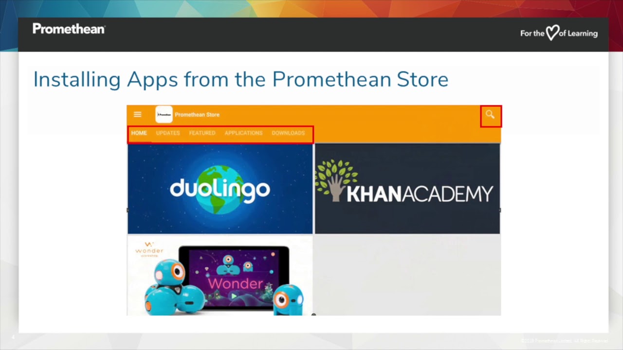 Installing Apps from the Promethean Store