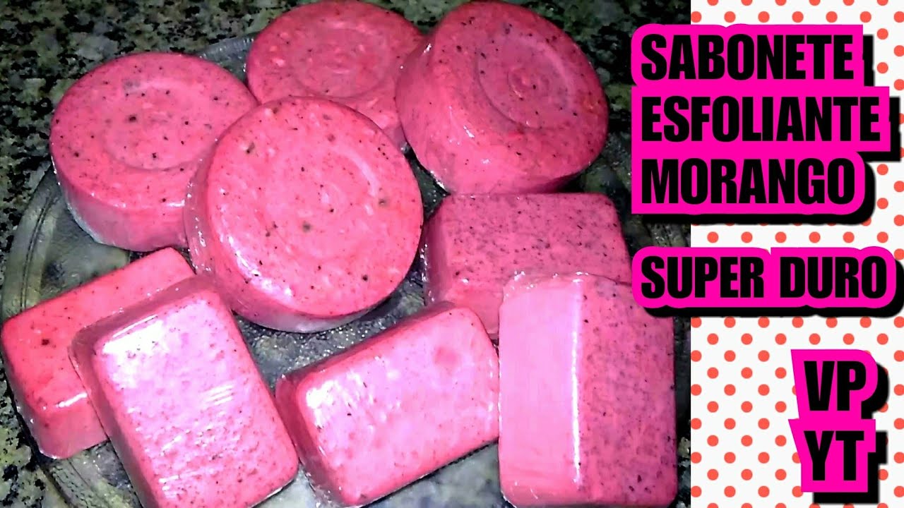 SABONETE ESFOLIANTE DE MORANGO 🍓NÃO DISSOLVE FÁCIL DURÃO
