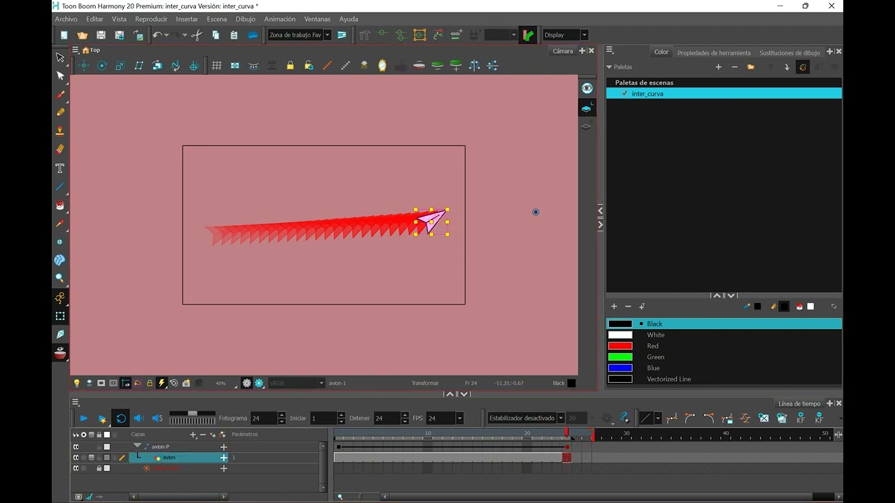 Toon Boom Harmony - Interpolación con guía de movimiento