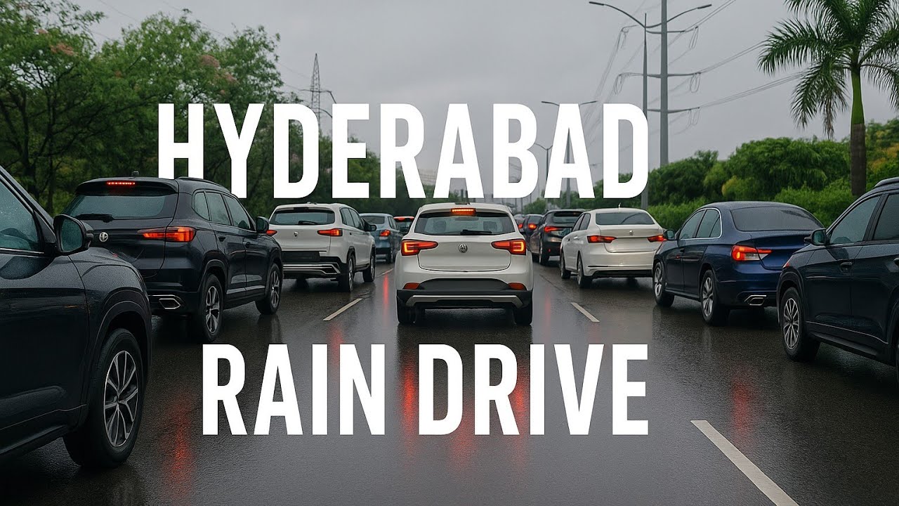 Driving in Hyderabad Rainy Day | Monsoon Drive Through Financial District & Gachibowli 🌆🚗