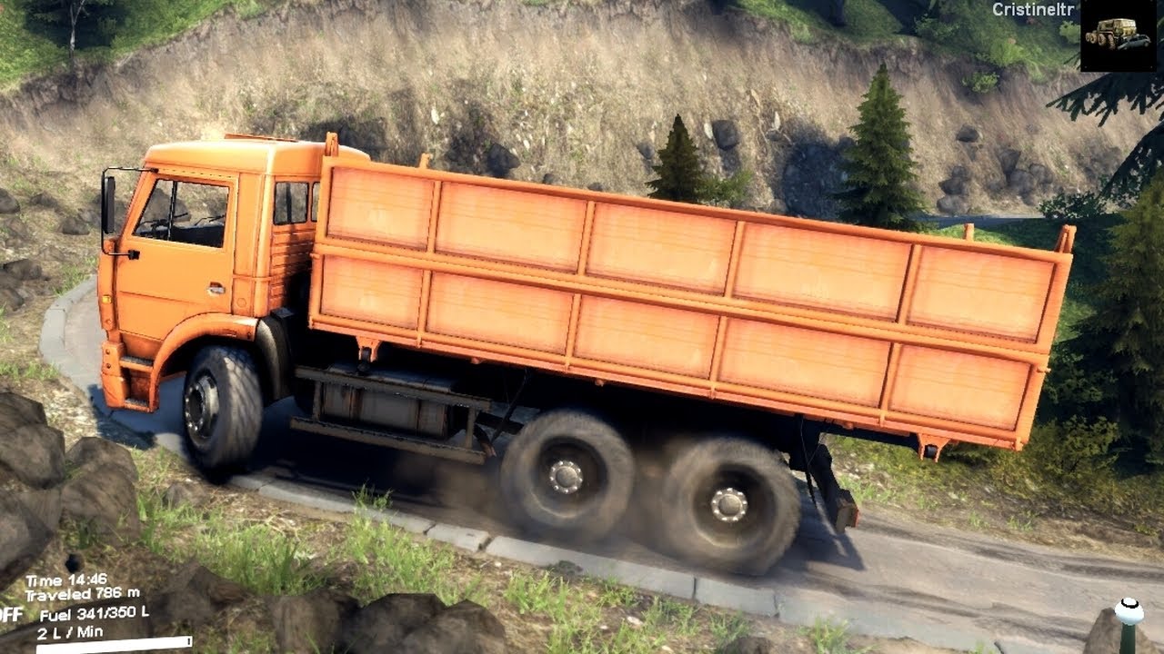 SPINTIRES 2014 - The Hill Map - Kamaz With a New Carriage