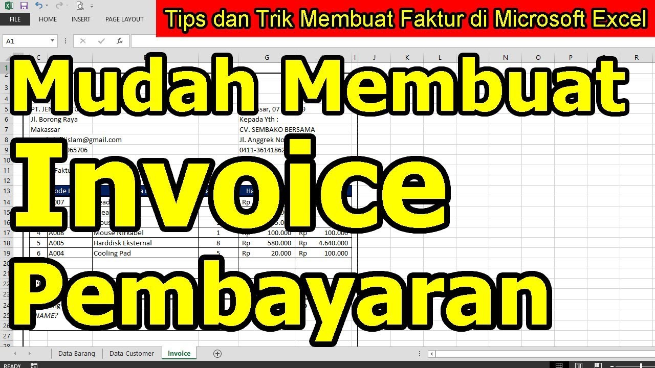 Membuat Invoice di Microsoft Excel