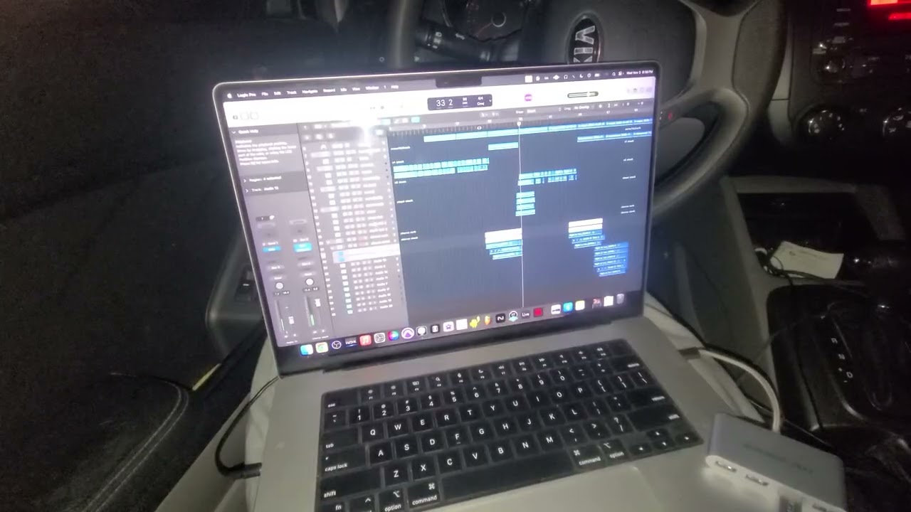 just in my car mixing this new track in logic pro x 