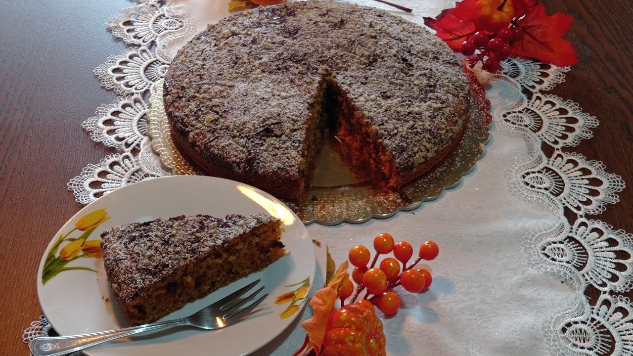 Torta di zucca con noci e cioccolato senza glutine