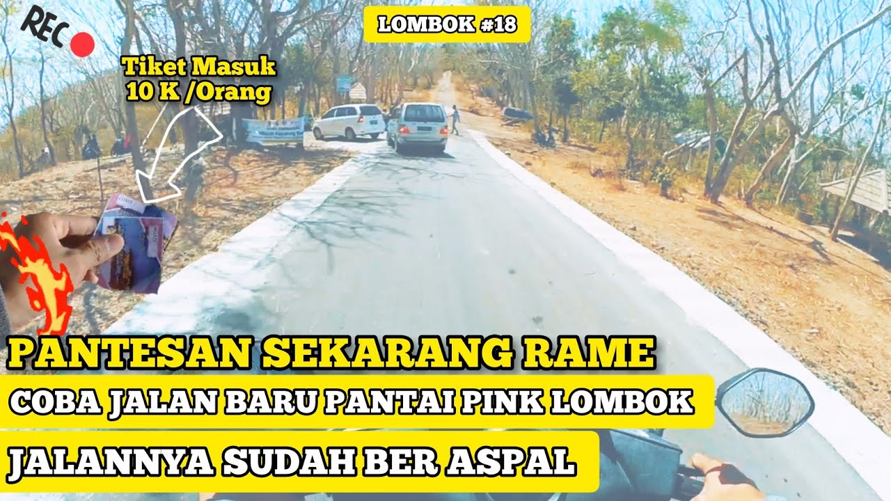 JALUR BARU PANTAI PINK LOMBOK TIMUR BAGUS DAN KEREN SEKARANG - #Ride23 (Motovlog Lombok)