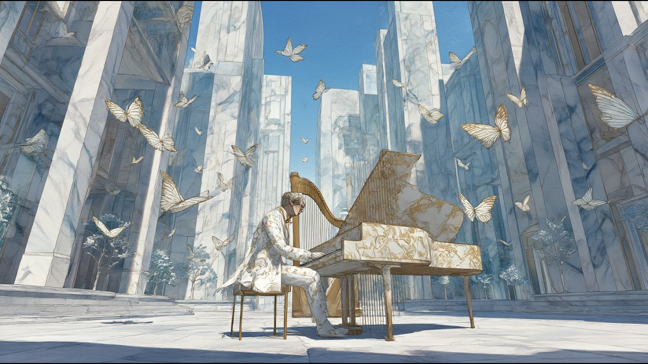 White Piano Flutter - Focus Music Level-l  | Music Meditation