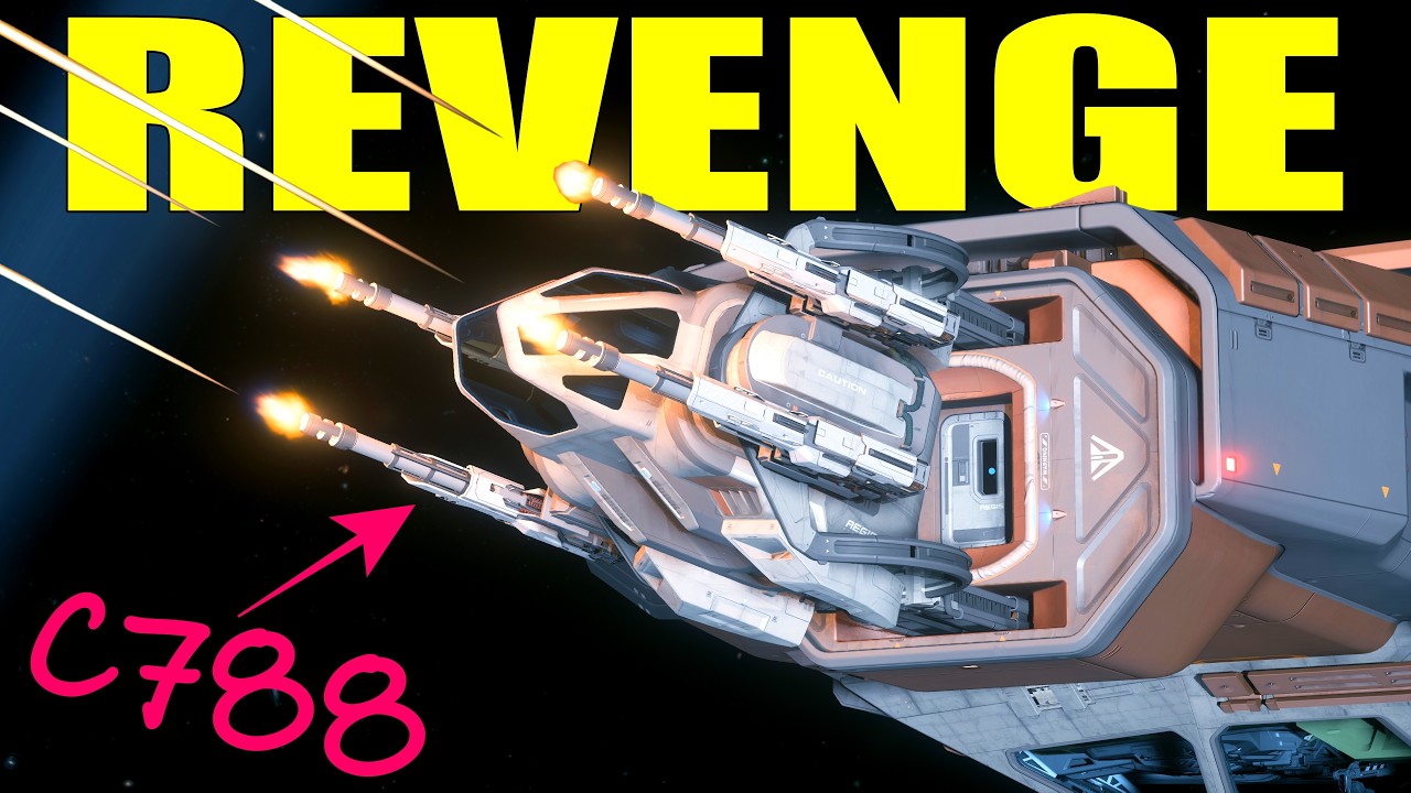 В Star Citizen C788 Hammerhead мстит крупному боевому кораблю.