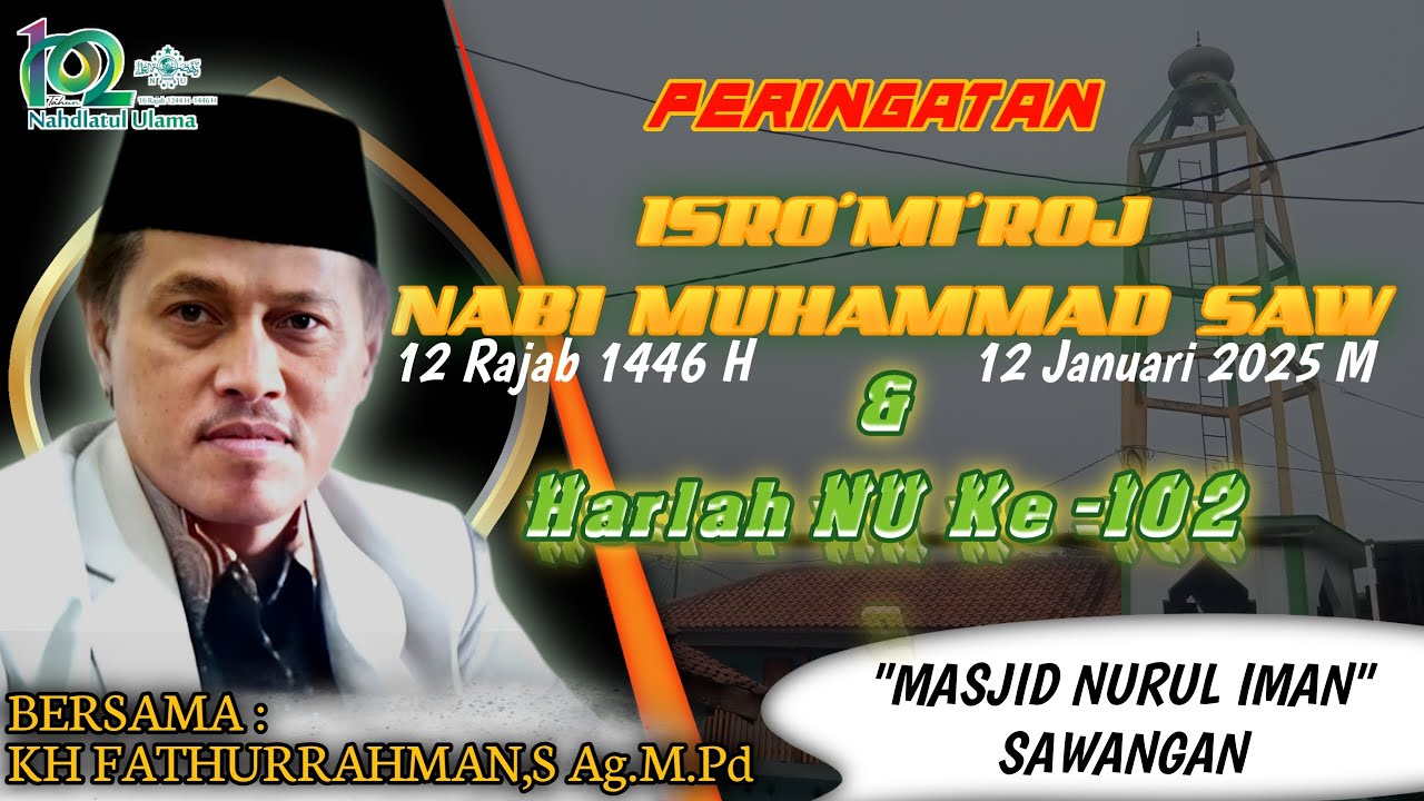 PERINGATAN ISRA' MI'RAJ NABI MUHAMMAD SAW OLEH K H FATHURROHMAN,S.Ag,M.Pd Sawangan Alian
