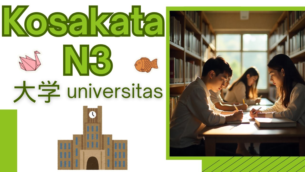日本語能力試験｜JLPT N3 Belajar Kosakata Bahasa Jepang Universitas（大学）#belajarbahasajepang #jlptn3 #mojigoi