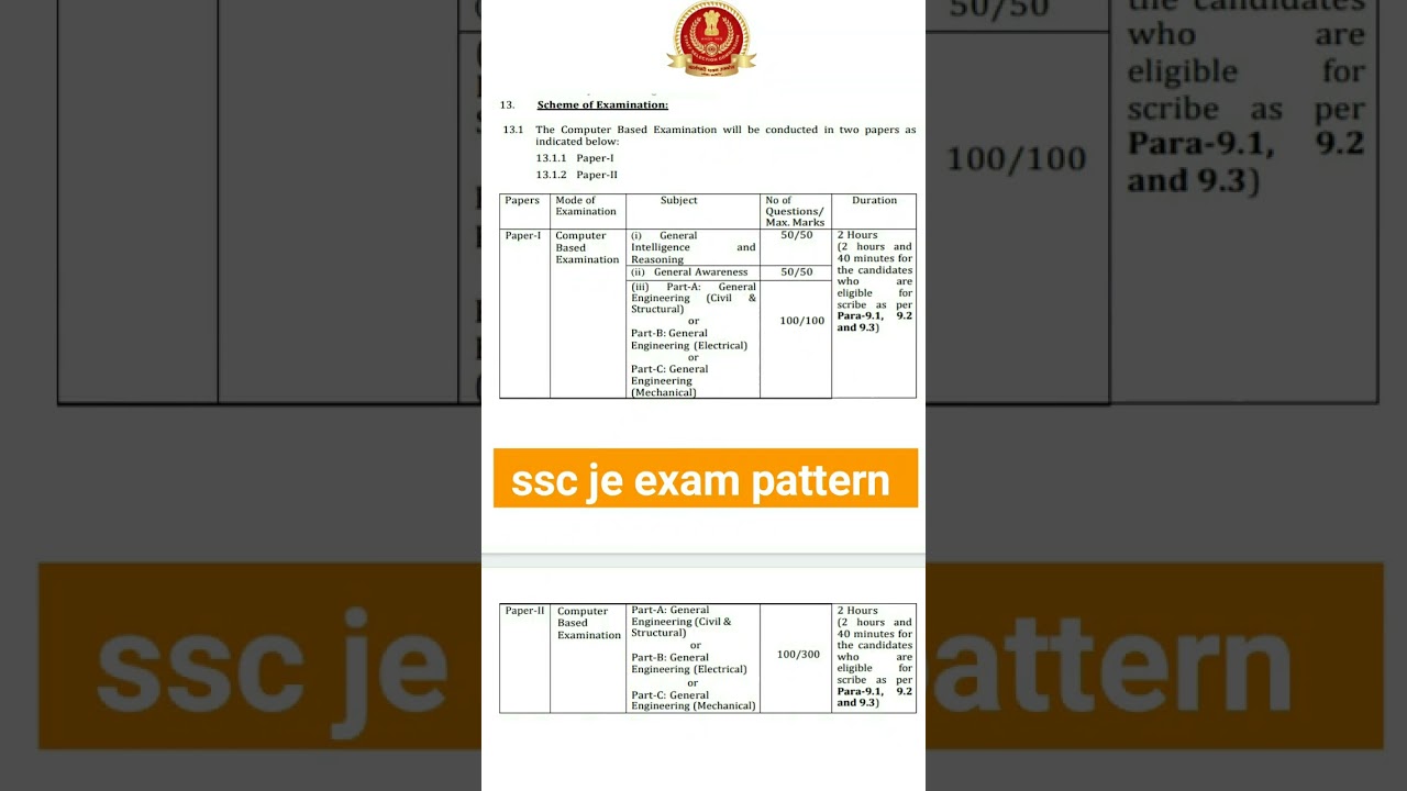 ssc je exam pattern 2023 | new exam pattern