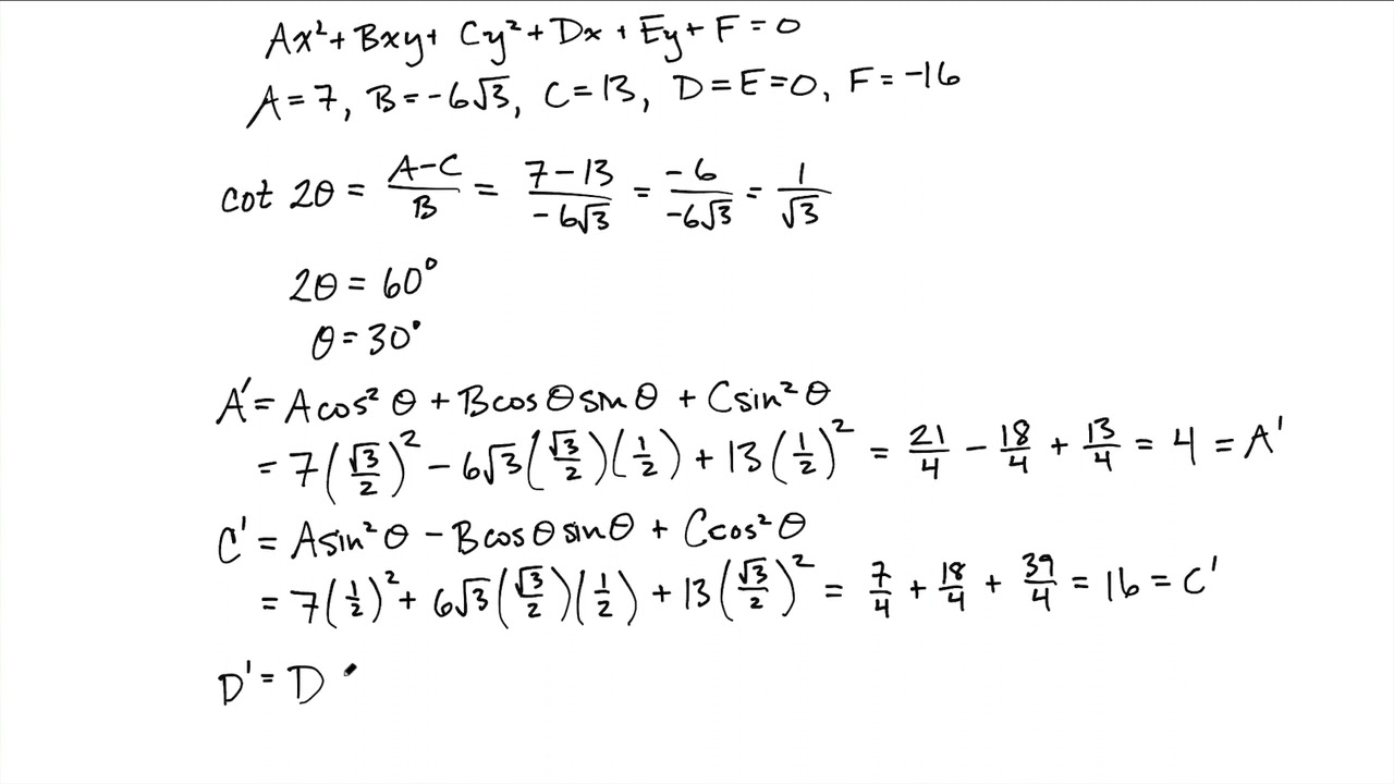 Graphing a Rotated Conic (Ellipse) Example