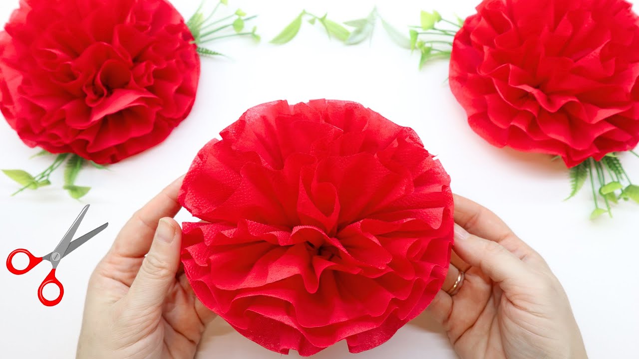 🌺 BIG PAPER FLOWERS! 🌺 How to make a flower with one napkin