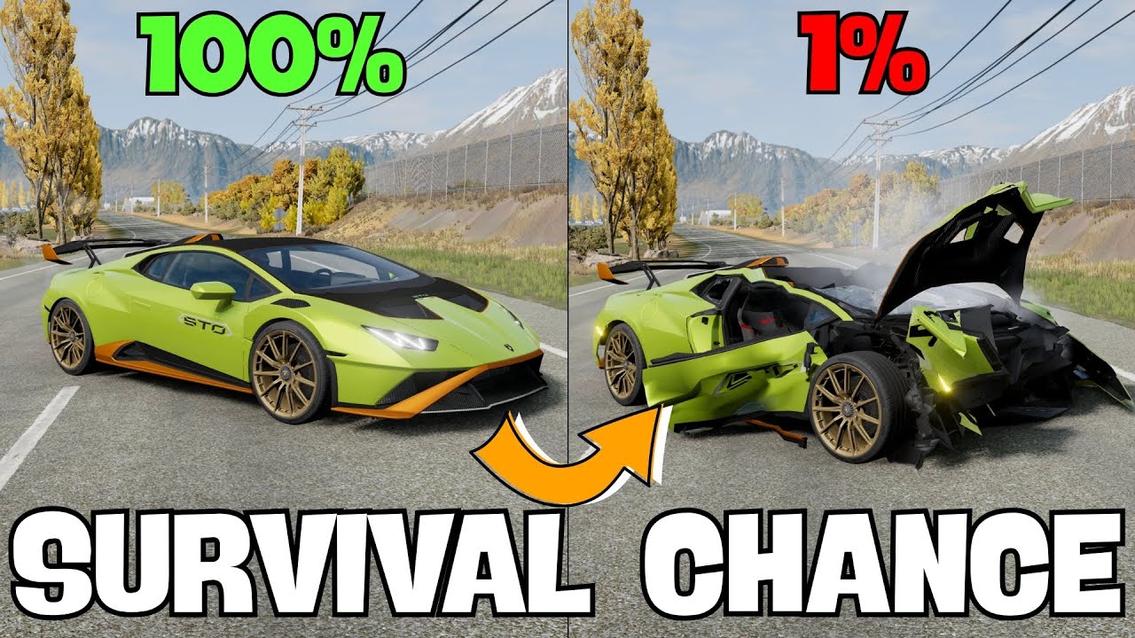 🚗Survival Chance 💔 Max Speed VS Crash #9  BeamNG drive Crash Test 💥