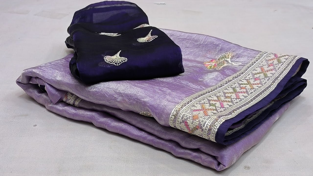New Designer Blouse Saree|Chiffon Saree|Mal Cotton Saree#newfancysaree #sadi 