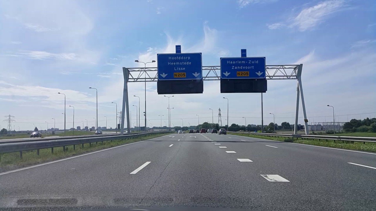 Wegvideo Badhoevedorp: A9 Knppunt Badhoevedorp ---》Knppunt Raasdorp ---》Afrit Haarlem Zuid》N205》N201