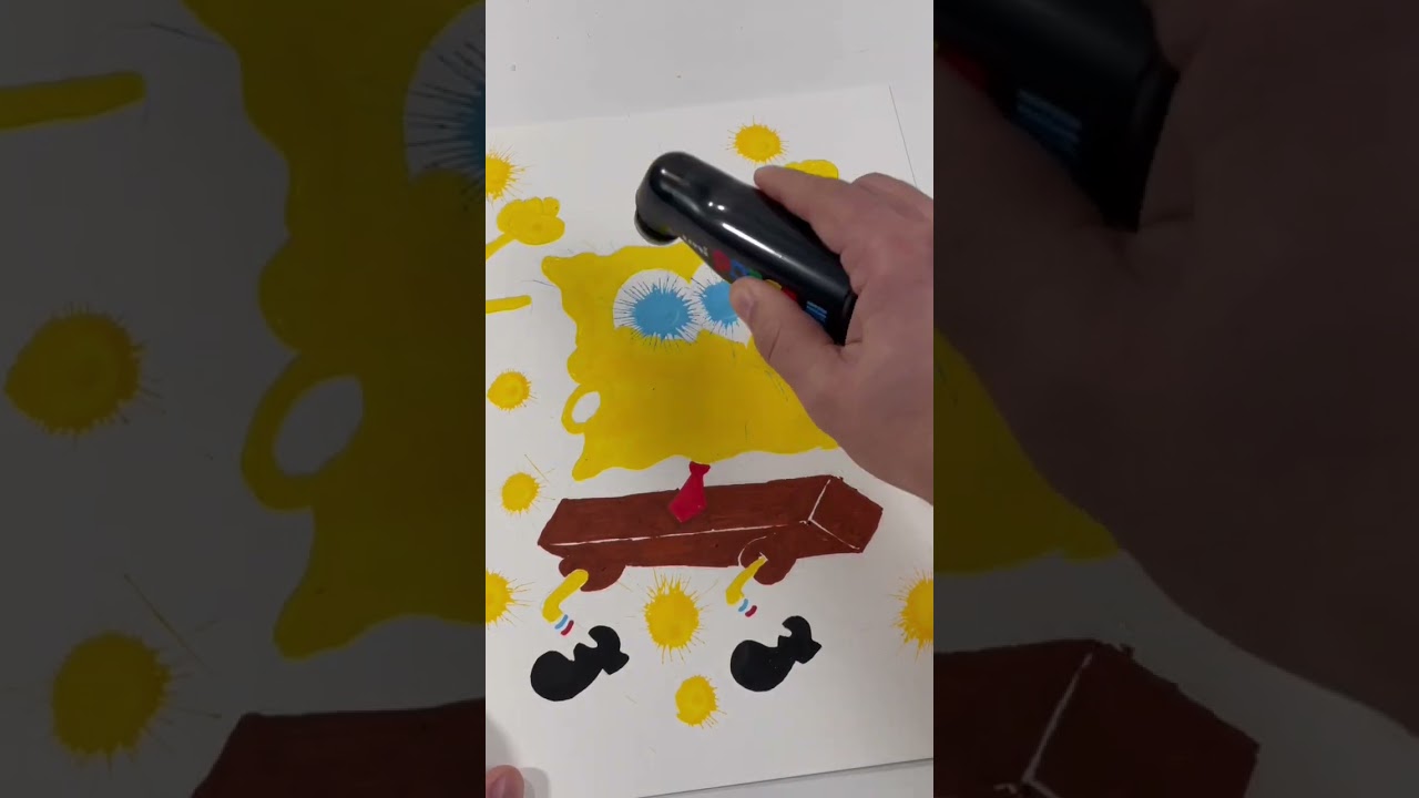 SpongeBob with new Posca MOP markers! #marazki