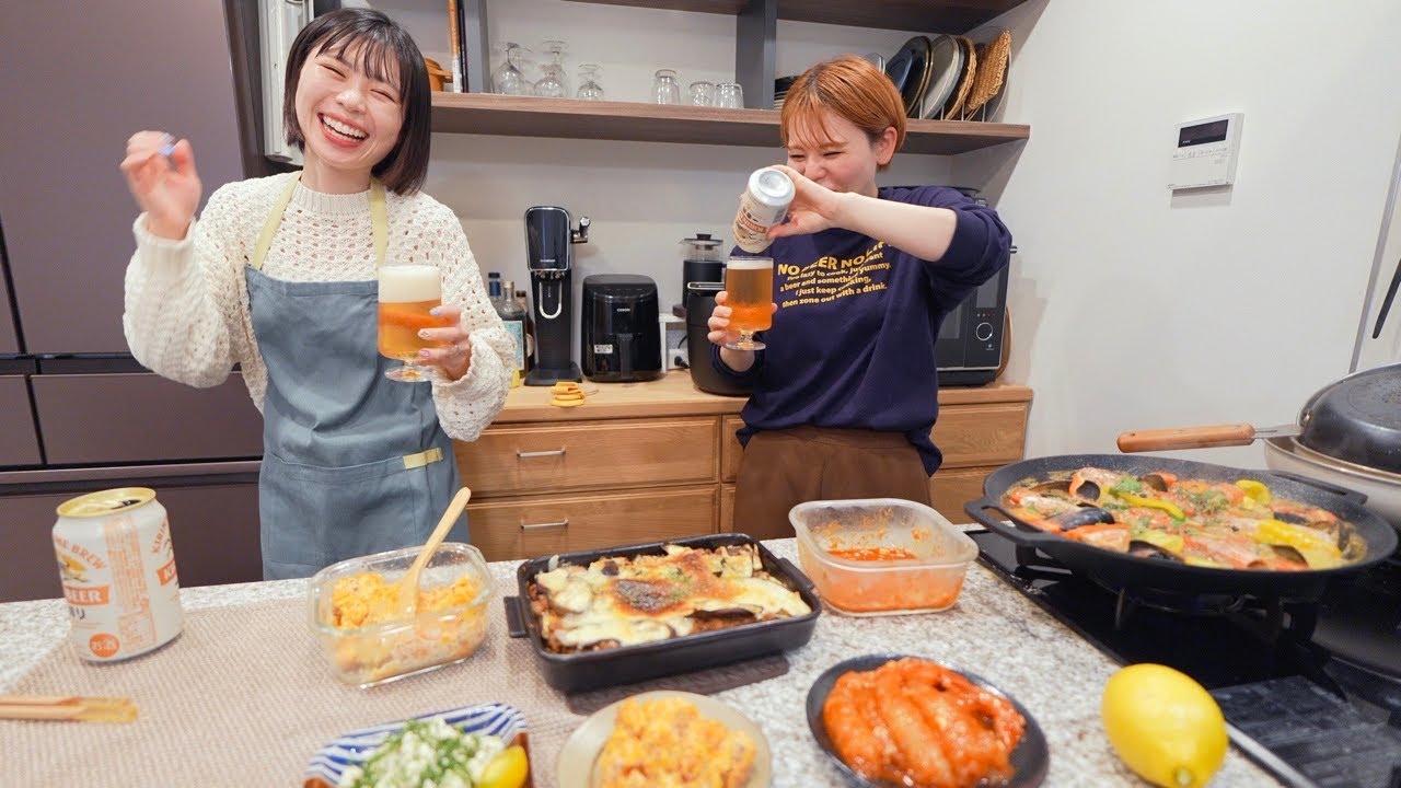 性格が正反対な2人が酒飲みながら料理