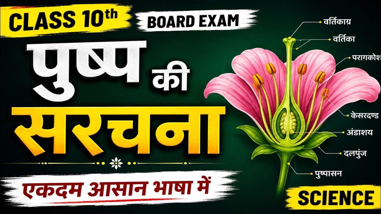 Board Exam 2026 | pushp ki sanrachna in Hindi | Structure of Flower | Neet Biology 
