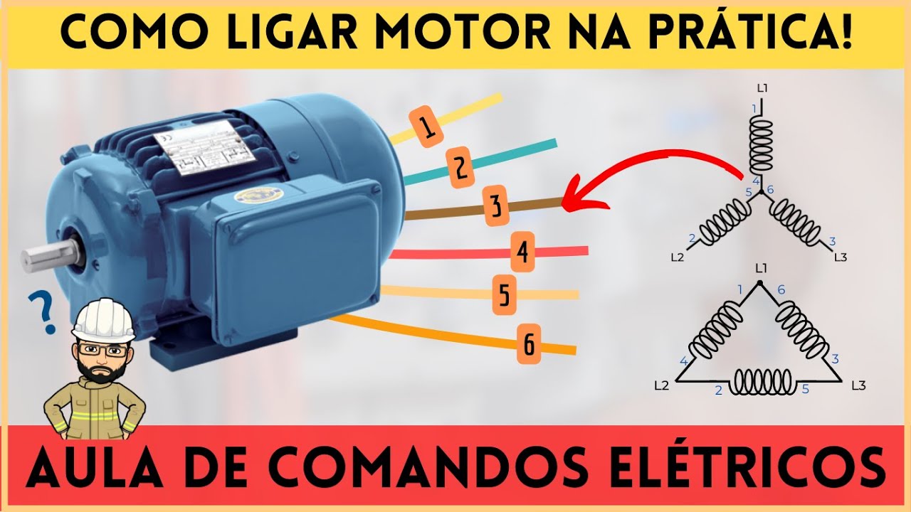 Comandos Elétricos -   Como ligar motor em estrela e triângulo NA PRÁTICA