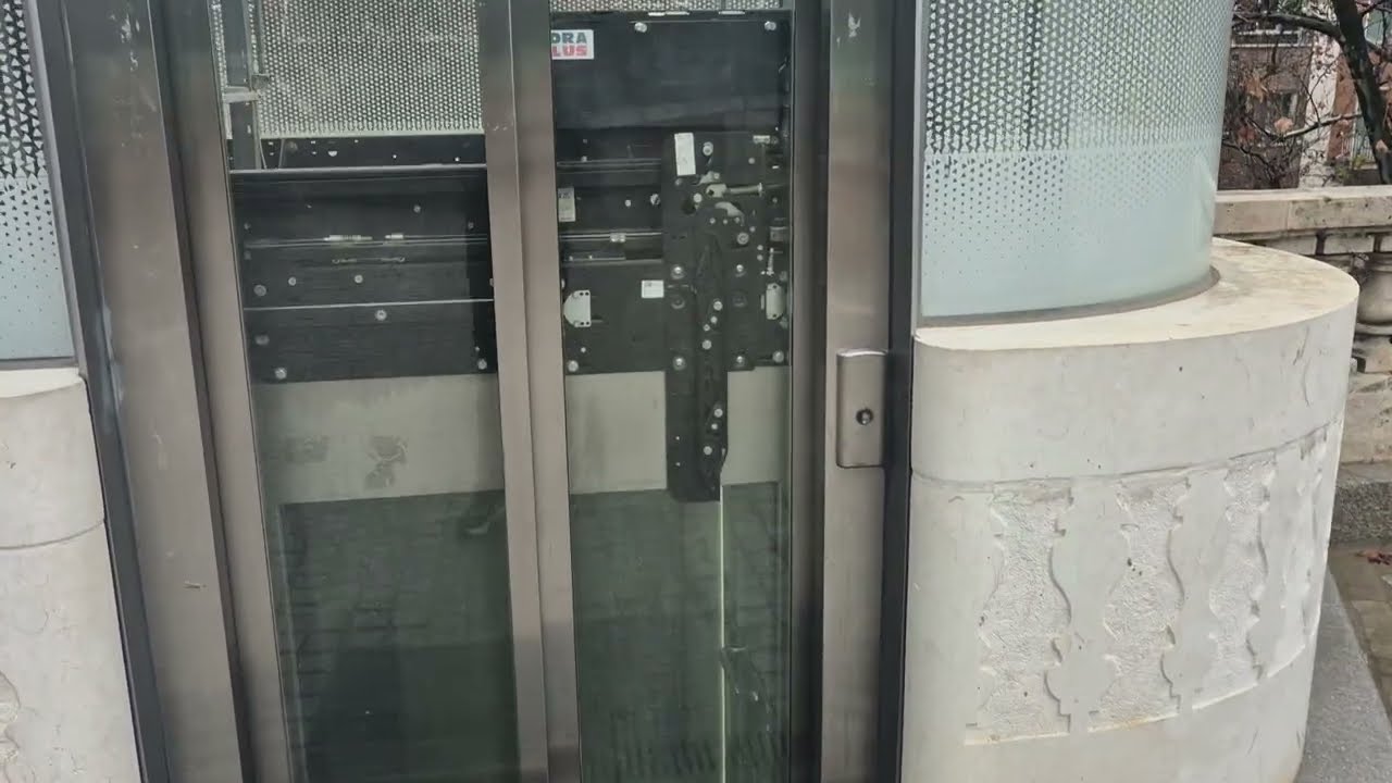 Bad Condition 2021 Glass Otis Gen2 Life Lift at Jardines De Sabatini in Madrid, Spain.