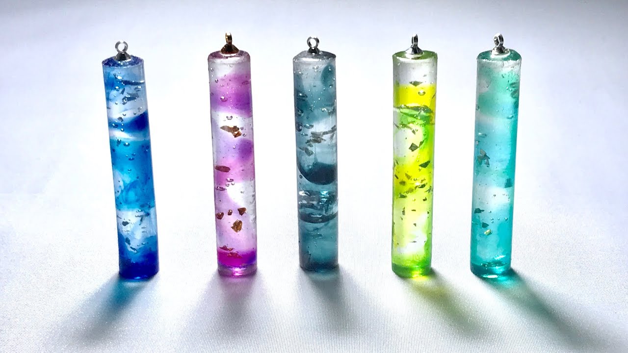 【UVレジン　100均】セリアの筒型モールドで作るサマーシリンダーネックレス  UV resin Summer cylinder necklace
