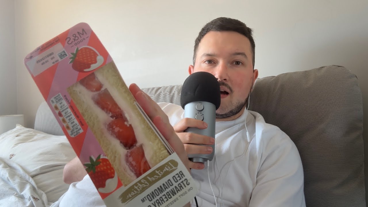 Trying M&S’s Strawberry & Crème Sandwich 🍓 | Whisper Ramble | CBRO ASMR