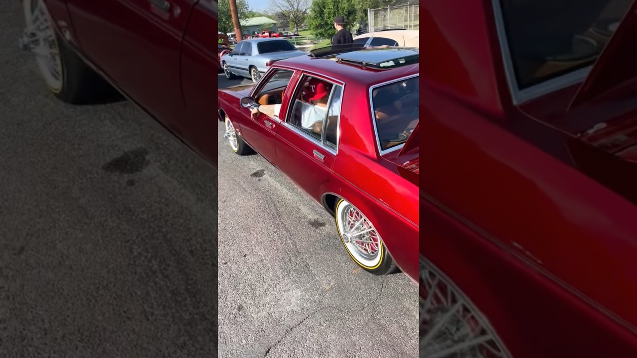 SLAB ON SWANGAS IN ATX CANDY RED PAINT 🍎💦 #swangas #cars #slab #texas