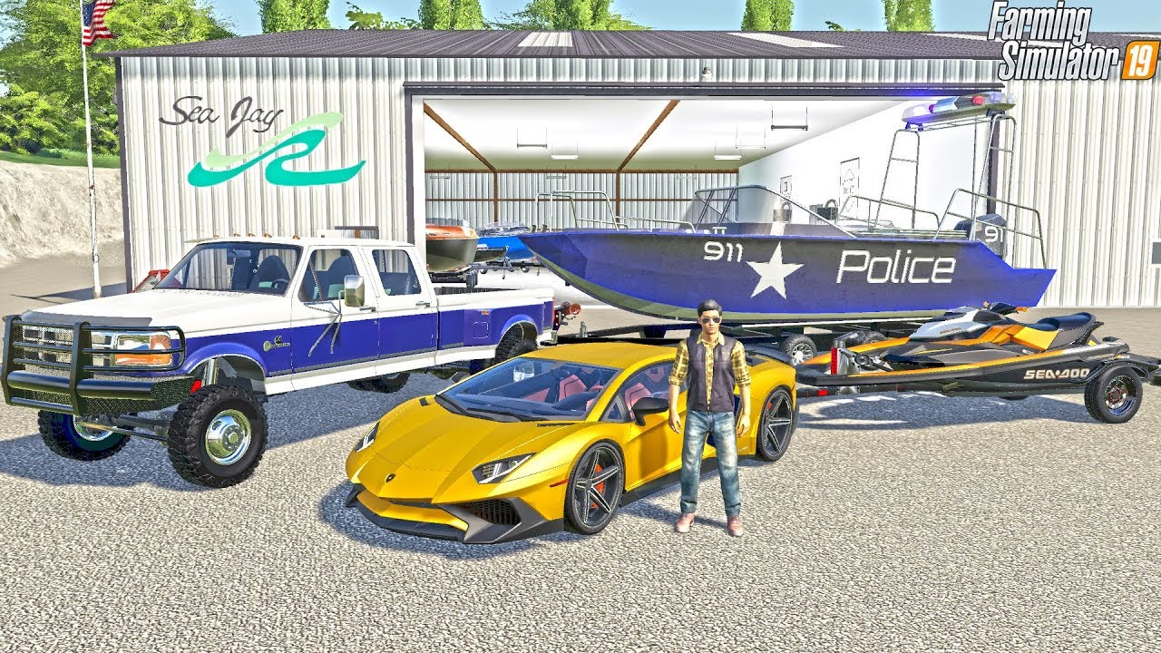 CHOW VISITS SEA-JAY BOATS | (POLICE PATROL BOAT) | FARMING SIMULATOR 2019