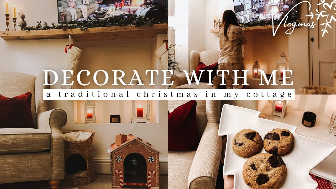Decorate For Christmas With Me & Baking Cookies | cosy english cottage