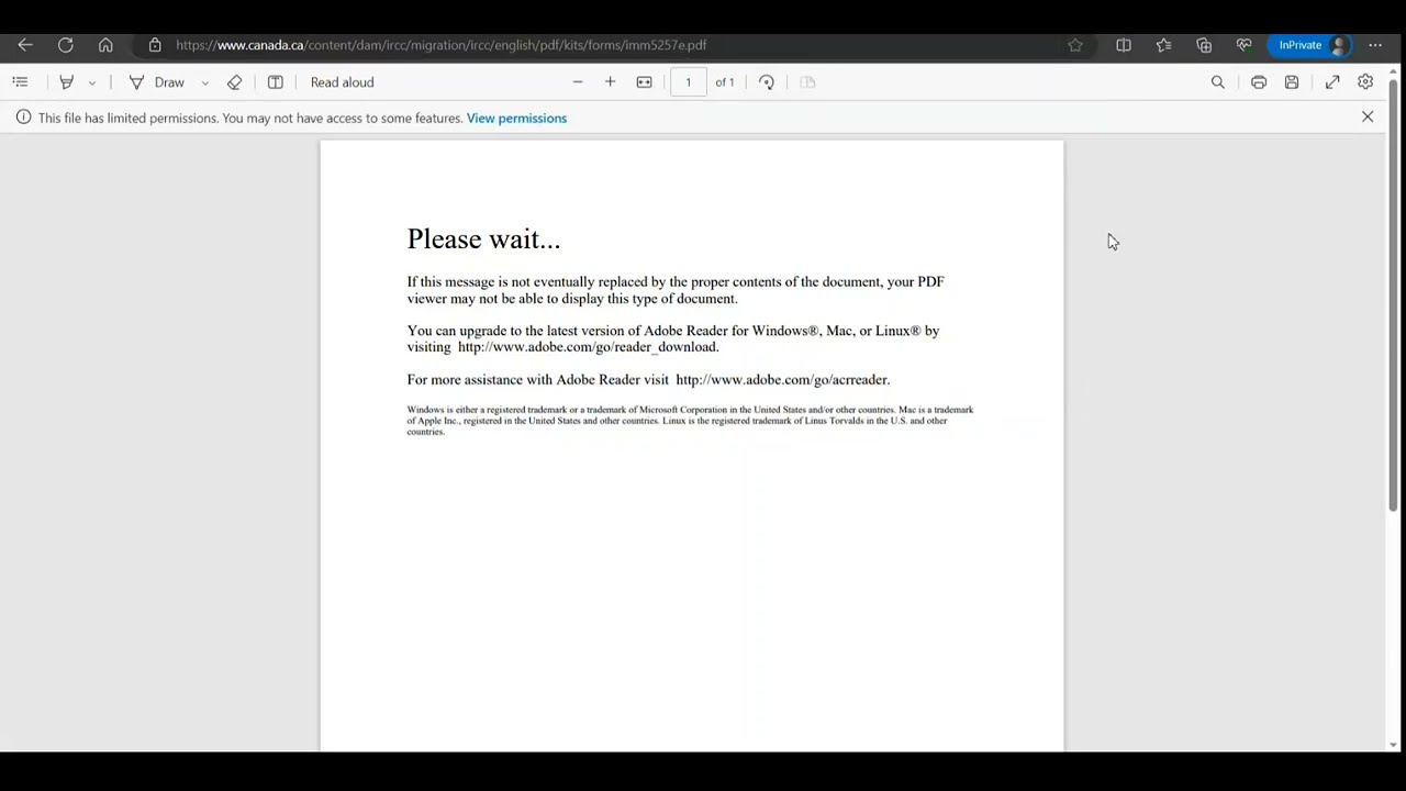 Solved: Unable to Open IRCC (Canada Immigration) Forms In Browsers