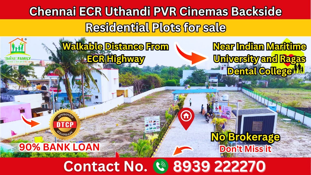 Chennai ECR Uthandi PVR Cinemas Backside Residential Plots for sale | Gated Community