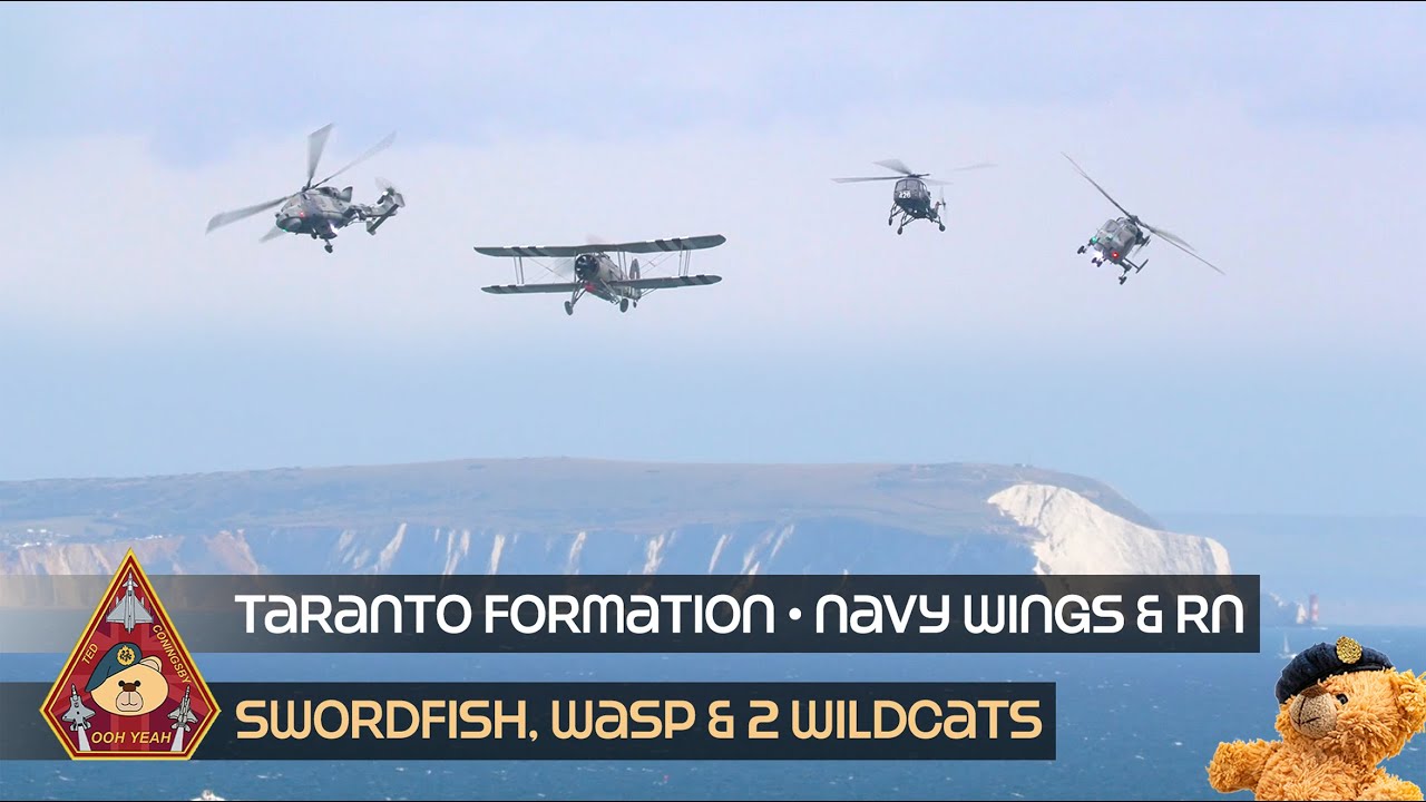 TARANTO FORMATION NAVY WINGS FLEET AIR ARM SPECIAL TRIBUTE &bull; SWORDFISH, WASP & ROYAL NAVY WILDCATS