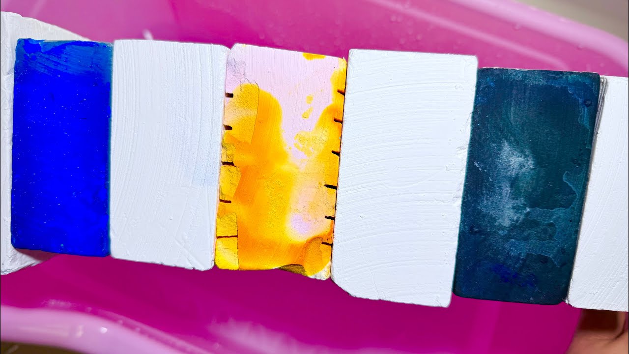 Corn starch gym chalk丨Chalk pieces falling into water丨ASMR