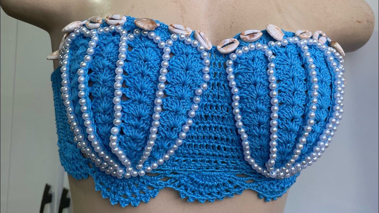 Cropped sereia em crochê #crochet #vlogdeproducao #vlog