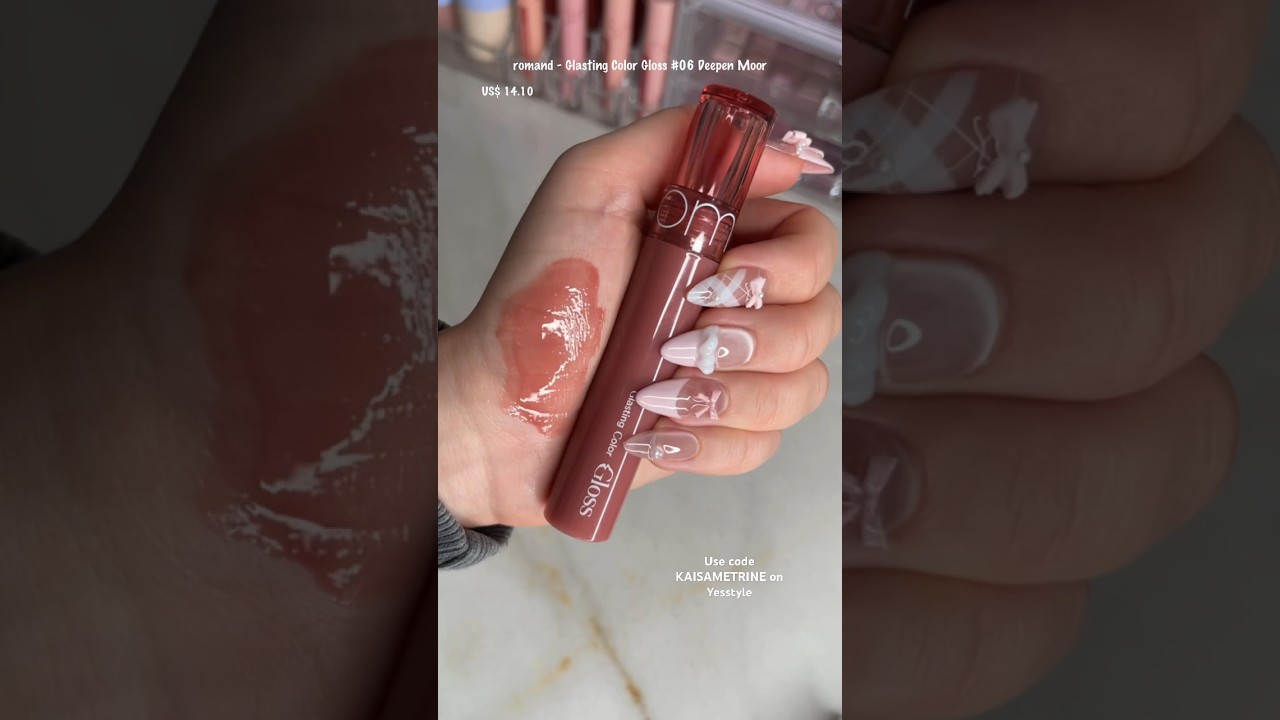 Iconic lipgloss from Yesstyle 🎀🧸romand - Glasting Color Gloss 06 #fyp #romand #lipgloss