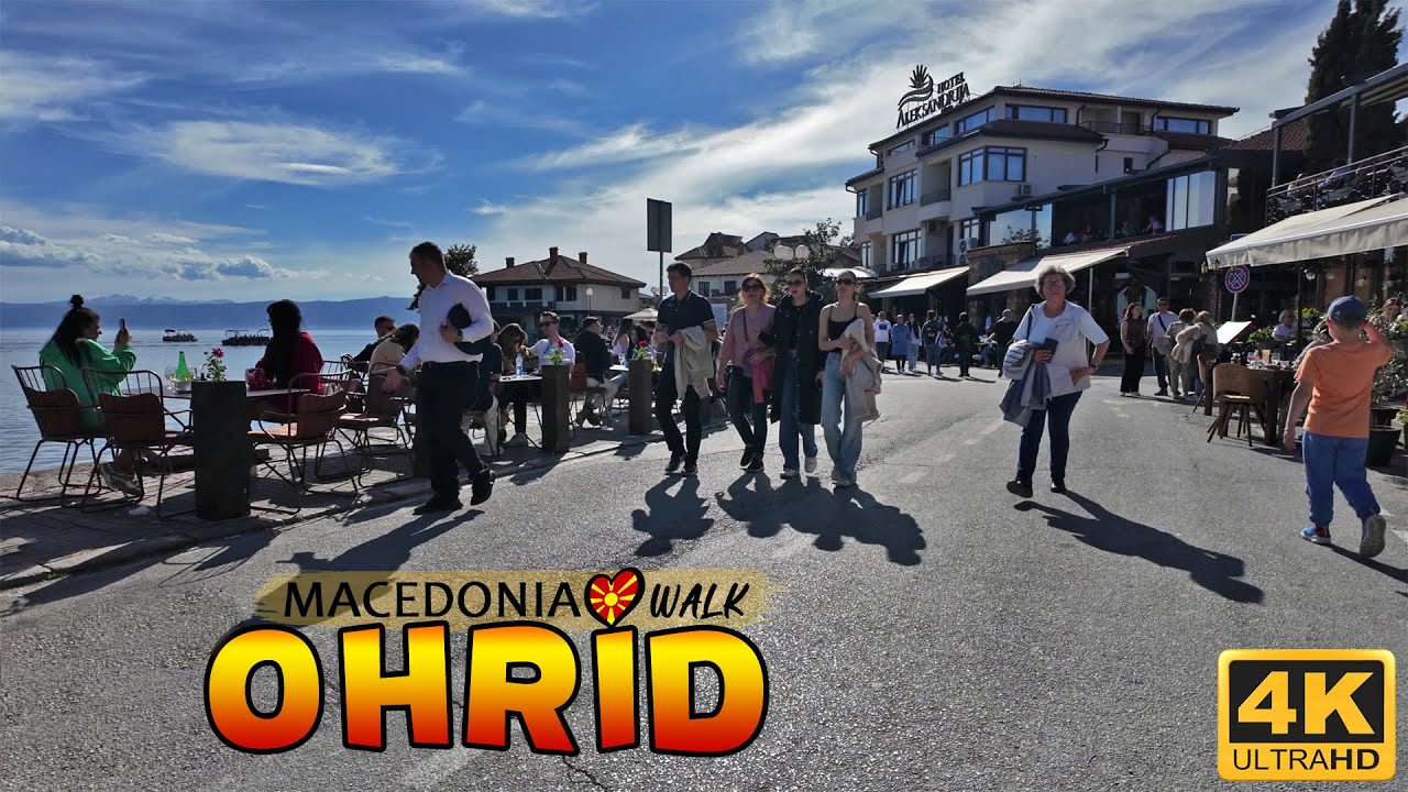OHRID Walk Tour, Macedonia (2025) *Easter* 【4K】 🚶‍♂️ Преполно во ОХРИД за Велигден  🇲🇰  Македонија