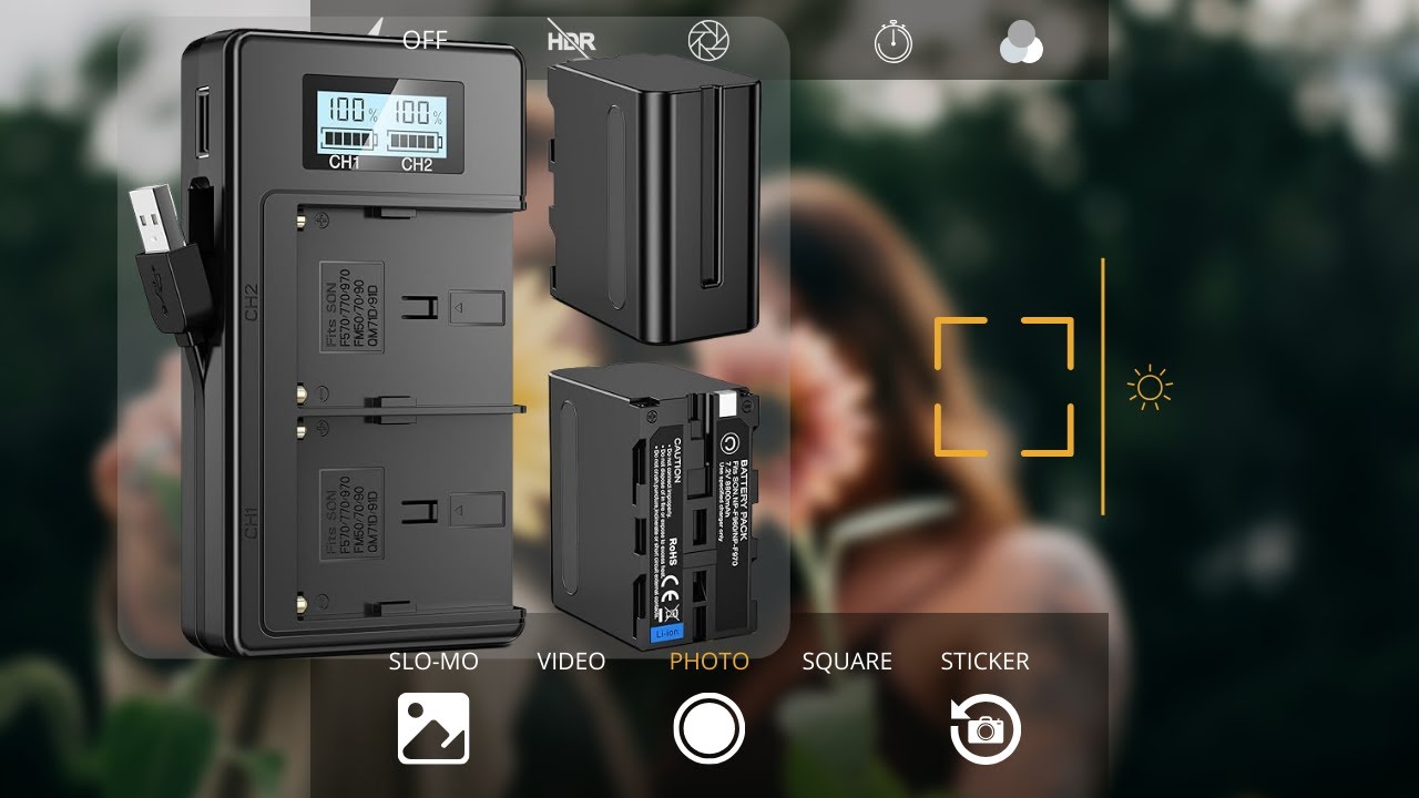 Rechargeable NP-F970 Batteries and Charger