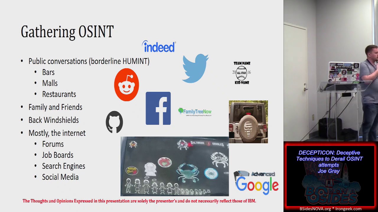 201 DECEPTICON Deceptive Techniques to Derail OSINT attempts Joe Gray